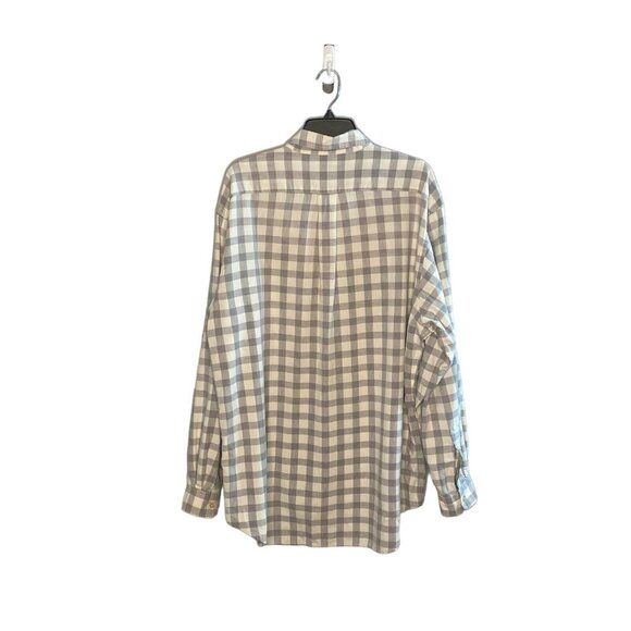 Ralph Lauren Jeans Co. Button Down Men's size XL Long Sleeve Plaid Gray White - Picture 2 of 7